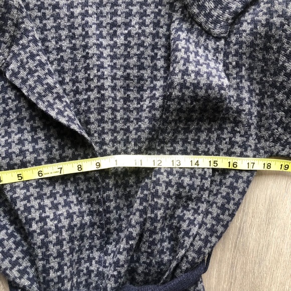 Chiara Mente Houndstooth Belted Wool Sweater Sz M - Picture 8 of 9